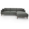 Divano In Tessuto Grigio - Angolo A Destra - JOSEFA
