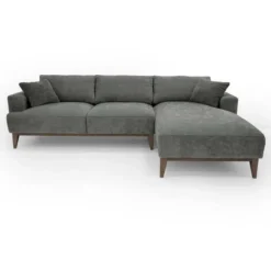 Divano In Tessuto Grigio - Angolo A Destra - JOSEFA