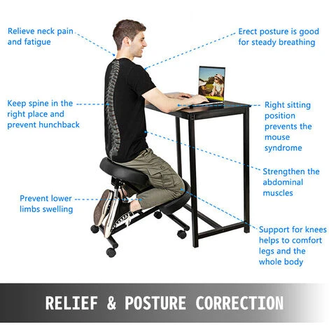 Sedia Ortopedica Sedia Ergonomica Sgabello Poggiaginocchia Meditazione In Nero 3 Sedia Ortopedica Sedia Ergonomica Sgabello Poggiaginocchia Meditazione In Nero - immagine 3
