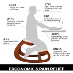 Sedia Ergonomica Inginocchiata Ortopedica Sgabello Poggiaginocchia In Legno -Negozio al dettaglio VIDAXL || HOMCOM || Songmics 82818535 3