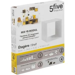 Scaffale A 1 Scomparto Mix N Modul Bianco - 5 Five Simply Smart -Negozio al dettaglio VIDAXL || HOMCOM || Songmics 83766378 3