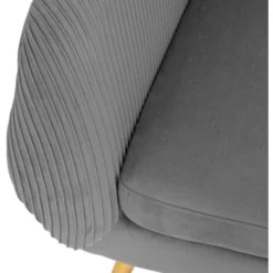 Poltrona Solaro In Velluto Grigio - Velluto A Pieghe - Atmosphera Créateur D'intérieur -Negozio al dettaglio VIDAXL || HOMCOM || Songmics 83774891 3