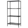 Scaffale Libreria Multiuso Acciaio Inox Con 4 Ripiani 90 X 45 X 180 Colore Nero