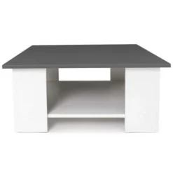 Tavolino ELI Quadrato Bianco Con Piano Grigio Antracite -Negozio al dettaglio VIDAXL || HOMCOM || Songmics 85683906 3