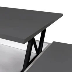 Tavolino Elevabile ELEA Con Scatola In Legno Bianco E Grigio -Negozio al dettaglio VIDAXL || HOMCOM || Songmics 85683952 5