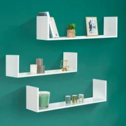 Scaffale A Parete Multiposizione LOU Bianco -Negozio al dettaglio VIDAXL || HOMCOM || Songmics 85683981 4