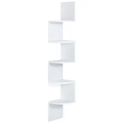 Scaffale Angolare A Parete A 5 Livelli Bianco ISA -Negozio al dettaglio VIDAXL || HOMCOM || Songmics 85683985 3