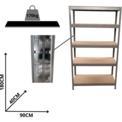 Scaffale 5 Ripiani Componibile Da 875kg Di Portata -Negozio al dettaglio VIDAXL || HOMCOM || Songmics 86060149 4