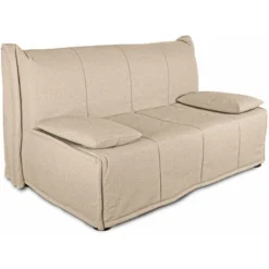 EVERGREENWEB - Divano Letto Con Materasso Matrimoniale 160x190 Cm In Waterfoam Ortopedico Prontoletto Con Rivestimento Sfoderabile E Lavabile + Cuscini Supersoft Abbinati Color Beige - Evening Luxury