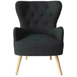 Poltrona Sedia Relax Tessuto Piedi In Legno Imbottita Design Moderno Grafite -Negozio al dettaglio VIDAXL || HOMCOM || Songmics 87469995 3