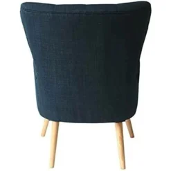 Poltrona Sedia Relax Tessuto Piedi In Legno Imbottita Design Moderno Blu -Negozio al dettaglio VIDAXL || HOMCOM || Songmics 87469997 4
