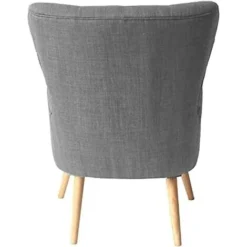 Poltrona Sedia Relax Tessuto Piedi In Legno Imbottita Design Moderno Grigio -Negozio al dettaglio VIDAXL || HOMCOM || Songmics 87470005 5