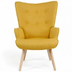 Poltrona Scandinava IVAR In Tessuto Giallo 7 Poltrona Scandinava IVAR In Tessuto Giallo -Negozio al dettaglio VIDAXL || HOMCOM || Songmics 88042121 3