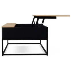 Tavolino Nero Con Piano In Legno Stile Faggio, Design Industriale BOSTON -Negozio al dettaglio VIDAXL || HOMCOM || Songmics 88042160 3