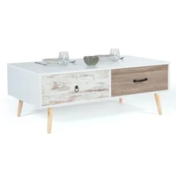 Tavolino Scandinavo Con Piano Sollevabile BAHIA -Negozio al dettaglio VIDAXL || HOMCOM || Songmics 88042166 4