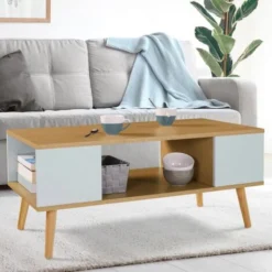 Tavolino Scandinavo In Legno E Verde ALIZE