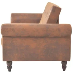 Divano Letto Con Braccioli Pelle Scamosciata Sintetica Marrone VidaXL -Negozio al dettaglio VIDAXL || HOMCOM || Songmics 8818283 4
