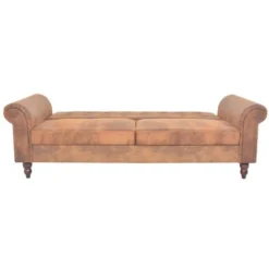 Divano Letto Con Braccioli Pelle Scamosciata Sintetica Marrone VidaXL -Negozio al dettaglio VIDAXL || HOMCOM || Songmics 8818283 5