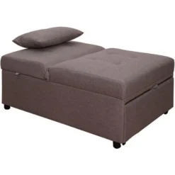 Dmora Poltrona Letto Singolo, Con Cuscino E Materasso Inclusi, Pouf Trasformabile In Letto, In Tessuto Imbottito, Made In Italy, Cm 191x79h45, Colore Tortora -Negozio al dettaglio VIDAXL || HOMCOM || Songmics 88712816 5