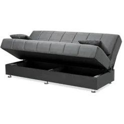 Divano Con Funzione Letto E Contenitore Braga Nero 191x55x90h -Negozio al dettaglio VIDAXL || HOMCOM || Songmics 88770221 3