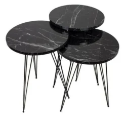 Tavolini Da Salotto Marmo Nero Terek P181