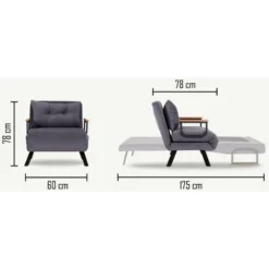 Poltrona Letto Pieghevole Sando Bordeaux -Negozio al dettaglio VIDAXL || HOMCOM || Songmics 88770930 4