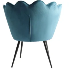 Poltrona In Velluto A Forma Di Conchiglia Sedia Camera Da Letto , Sedia Salotto - Con Gambe In Metallo Nero - Blu 66x61 H. 76 Cm -Negozio al dettaglio VIDAXL || HOMCOM || Songmics 88773659 4