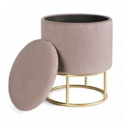 Pouf Contenitore POLINA Velluto Rosa 5 Pouf Contenitore POLINA Velluto Rosa -Negozio al dettaglio VIDAXL || HOMCOM || Songmics 88836571 3