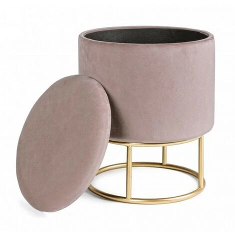 Pouf Contenitore POLINA Velluto Rosa 3 Pouf Contenitore POLINA Velluto Rosa - immagine 3