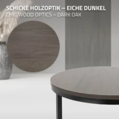 Set Di 2 Tavolini Da Caffè Salotto Impilabili In MDF Nero Ø74 X 48 / Ø59 X 40 Cm -Negozio al dettaglio VIDAXL || HOMCOM || Songmics 88957243 3