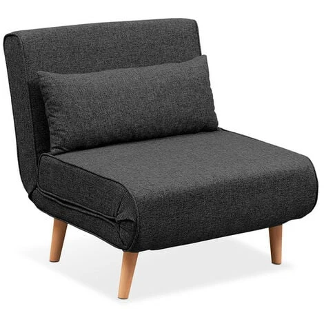 EVERGREENWEB - Poltrona Letto Singola Trasformabile GRIGIA SCURA Poltrona Letto Relax Con Materasso Singolo E Cuscino Imbottito Divanetto Clic Clac A 1 Posto Con Gambe In Legno Foldy 80 1 EVERGREENWEB - Poltrona Letto Singola Trasformabile GRIGIA SCURA Poltrona Letto Relax Con Materasso Singolo E Cuscino Imbottito Divanetto Clic Clac A 1 Posto Con Gambe In Legno Foldy 80