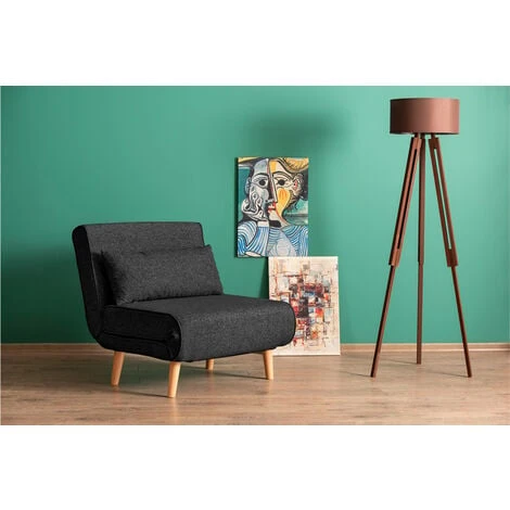 EVERGREENWEB - Poltrona Letto Singola Trasformabile GRIGIA SCURA Poltrona Letto Relax Con Materasso Singolo E Cuscino Imbottito Divanetto Clic Clac A 1 Posto Con Gambe In Legno Foldy 80 4 EVERGREENWEB - Poltrona Letto Singola Trasformabile GRIGIA SCURA Poltrona Letto Relax Con Materasso Singolo E Cuscino Imbottito Divanetto Clic Clac A 1 Posto Con Gambe In Legno Foldy 80 - immagine 4