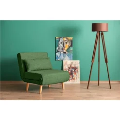 EVERGREENWEB - Poltrona Letto Singola Trasformabile VERDE Poltrona Letto Relax Con Materasso Singolo E Cuscino Imbottito Divanetto Clic Clac A 1 Posto Con Gambe In Legno Foldy 80 -Negozio al dettaglio VIDAXL || HOMCOM || Songmics 89142891 4