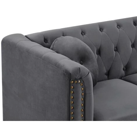 Divano Angolare Reversibile In Velluto Antracite - TURNER 4 Divano Angolare Reversibile In Velluto Antracite - TURNER - immagine 4