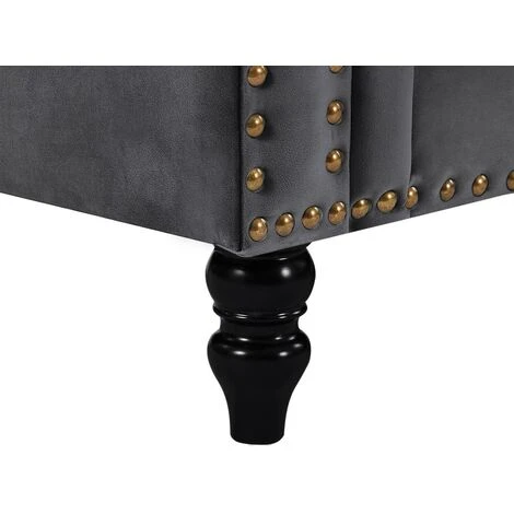 Divano Angolare Reversibile In Velluto Antracite - TURNER 5 Divano Angolare Reversibile In Velluto Antracite - TURNER - immagine 5