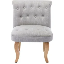 Poltrona Crapaud In Lino Grigio - MELOSIA -Negozio al dettaglio VIDAXL || HOMCOM || Songmics 89154528 4