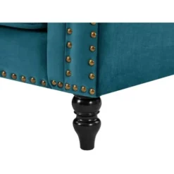 Divano Angolare Reversibile In Velluto Verde Petrolio - TURNER -Negozio al dettaglio VIDAXL || HOMCOM || Songmics 89154560 5