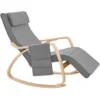 SoBuy Sedia A Dondolo Per Allattamento Poltrona Relax Chaise Longue Grigio FST18-DG