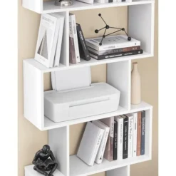 Songmics Libreria In Legno, Scaffale A Ripiani E Divisore D'Interni, Mobile Guardaroba Contemporaneo Decorativo Autoportante A 6 Livelli, Bianco, LBC61WT -Negozio al dettaglio VIDAXL || HOMCOM || Songmics 8945384 3