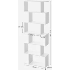 Songmics Libreria In Legno, Scaffale A Ripiani E Divisore D'Interni, Mobile Guardaroba Contemporaneo Decorativo Autoportante A 6 Livelli, Bianco, LBC61WT -Negozio al dettaglio VIDAXL || HOMCOM || Songmics 8945384 5
