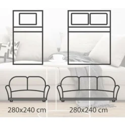 Telo Arredo Tinta Unita Made In Italy In Cotone Panama Grandfoulard Copritutto Blu - 1 Posto 280x170 -Negozio al dettaglio VIDAXL || HOMCOM || Songmics 89571655 3