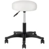 Sgabello Estetista Girevole Seduta Imbottita 10cm Ecopelle Salone Studio Bianco
