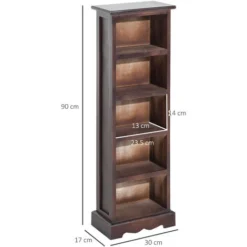 HomCom Mobiletto 5 Ripiani In Legno, Marrone, 30x17x90cm 7 HomCom Mobiletto 5 Ripiani In Legno, Marrone, 30x17x90cm -Negozio al dettaglio VIDAXL || HOMCOM || Songmics 8962531 3