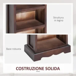 HomCom Mobiletto 5 Ripiani In Legno, Marrone, 30x17x90cm 9 HomCom Mobiletto 5 Ripiani In Legno, Marrone, 30x17x90cm -Negozio al dettaglio VIDAXL || HOMCOM || Songmics 8962531 5