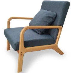 Poltrona Relax Comoda Lounge Bassa Struttura In Legno E Tessuto Alta Densità Blu -Negozio al dettaglio VIDAXL || HOMCOM || Songmics 89724492 4