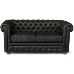 Divano In Similpelle 2 Posti Capitonné Chesterfield Design Colore: Nero 7 Divano In Similpelle 2 Posti Capitonné Chesterfield Design Colore: Nero -Negozio al dettaglio VIDAXL || HOMCOM || Songmics 9030850 3
