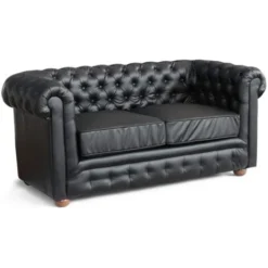Divano In Similpelle 2 Posti Capitonné Chesterfield Design Colore: Nero 8 Divano In Similpelle 2 Posti Capitonné Chesterfield Design Colore: Nero -Negozio al dettaglio VIDAXL || HOMCOM || Songmics 9030850 4