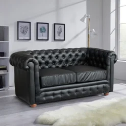 Divano In Similpelle 2 Posti Capitonné Chesterfield Design Colore: Nero 9 Divano In Similpelle 2 Posti Capitonné Chesterfield Design Colore: Nero -Negozio al dettaglio VIDAXL || HOMCOM || Songmics 9030850 5