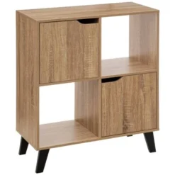 Scaffale Ad Anta Ceda Con 4 Scomparti, Effetto Legno Naturale - 5 Five Simply Smart