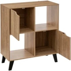 Scaffale Ad Anta Ceda Con 4 Scomparti, Effetto Legno Naturale - 5 Five Simply Smart -Negozio al dettaglio VIDAXL || HOMCOM || Songmics 90565730 4